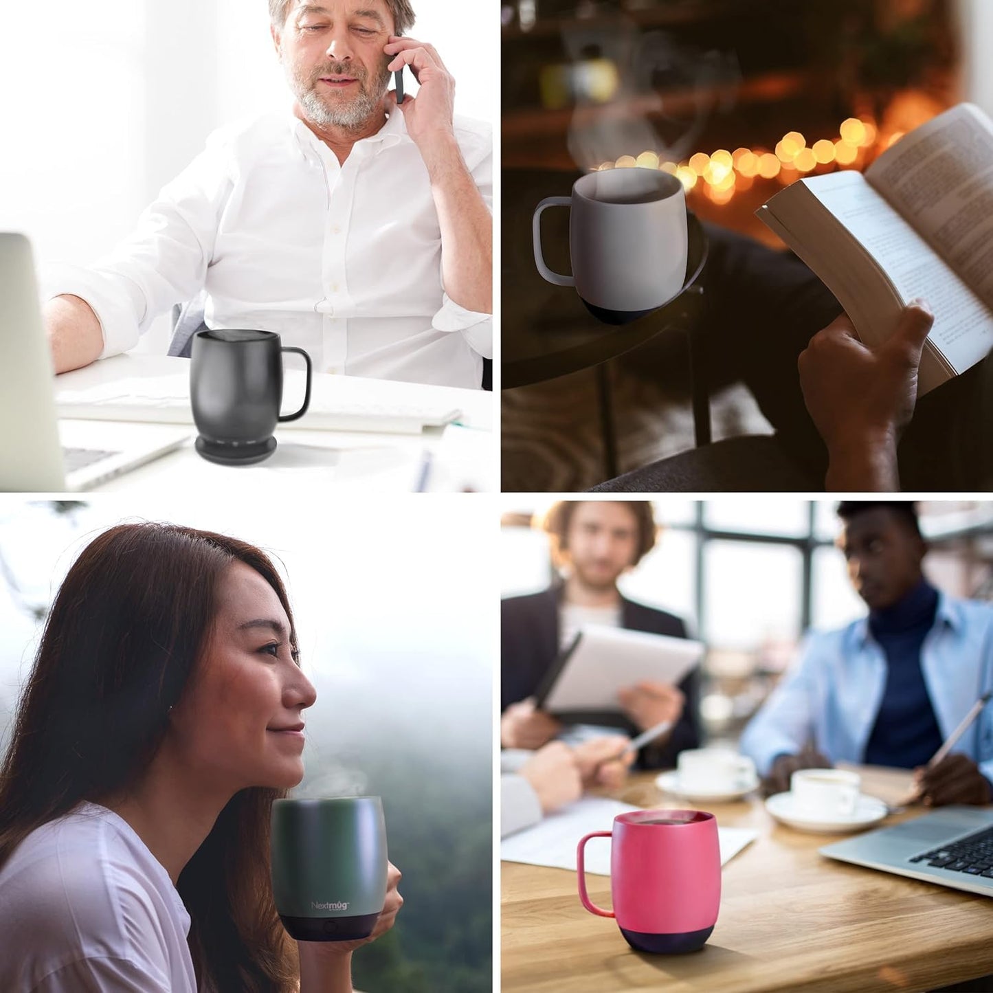 Nextmug - Temperature-Controlled, Self-Heating Coffee Mug (Violet - 14 oz.)