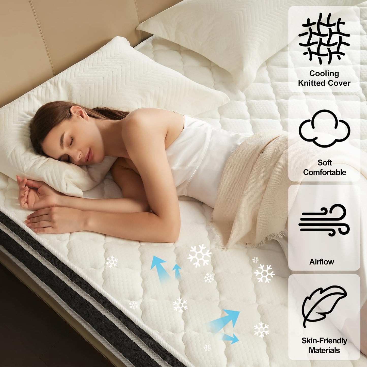 Ablyea King Mattress 12 Inch Hybrid Mattress in a Box with Gel Memory Foam, Individually Wrapped Pocket Coils Innerspring, CertiPUR-US Certified, Pressure Relief & Support, Medium Firm