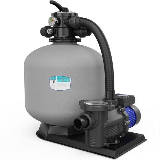 AQUASTRONG Sand Filter Pump for Above Ground Pool with Timer, 20in, 2 HP, Max 8917GPH for Pools Up to 38000GAL, 6-Way Valve, Enhanced Circulation for Crystal-Clear Pool…