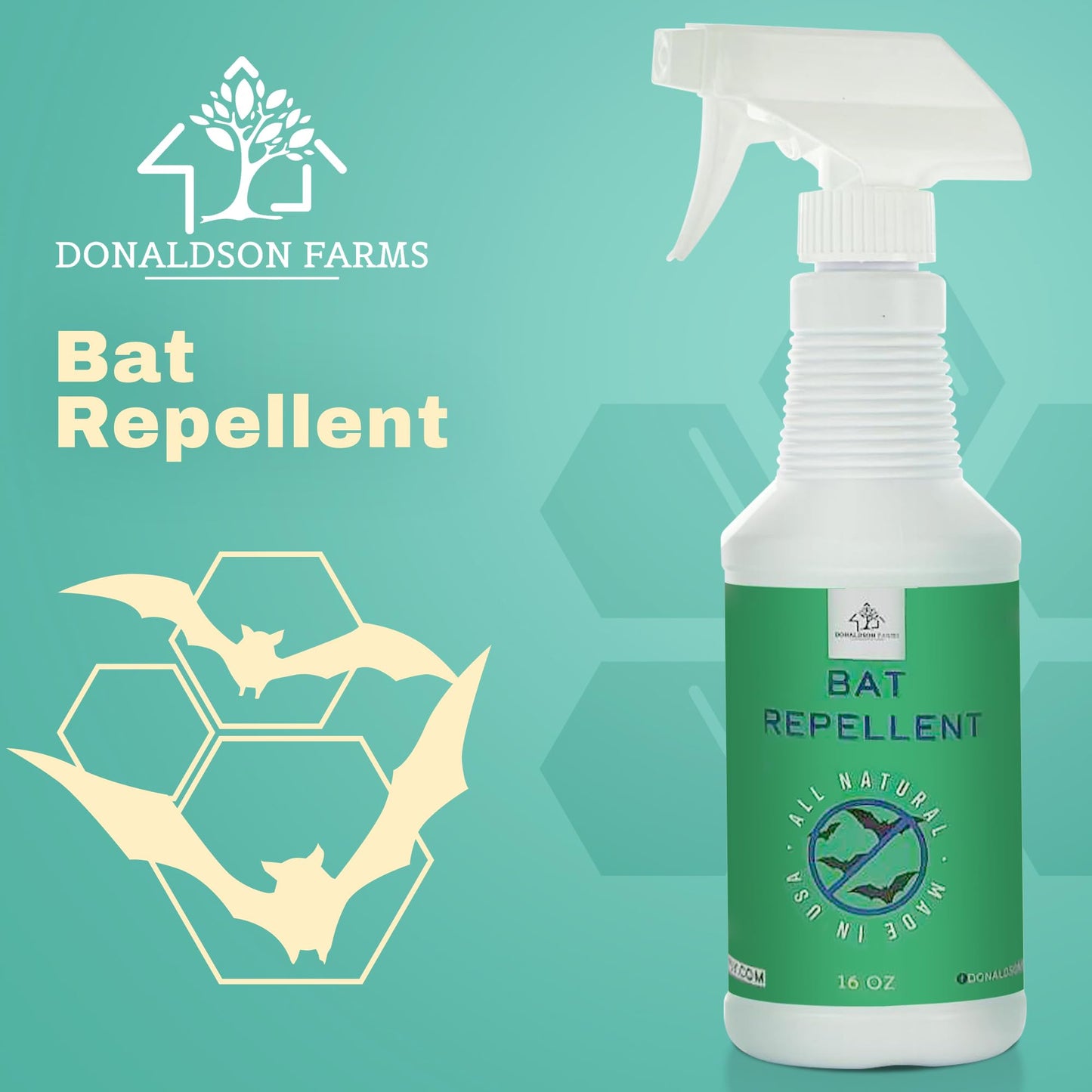 Donaldson Farms Bat Repellent Spray - Drive Bats Away from Nesting Using Our Bat Repellent - Keep Bats Away from Your Home, 16oz