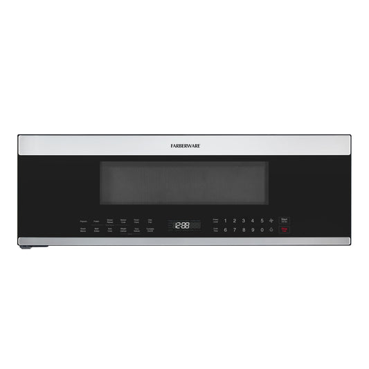 Farberware Over-the-Range Microwave Oven, 1.2 Cu. Ft. - 1000W - Auto Reheat, Multi-Stage Cooking, Melt/Soften Feature, Child Safety Lock, LED Display - Space Efficient & Powerful - Stainless Steel