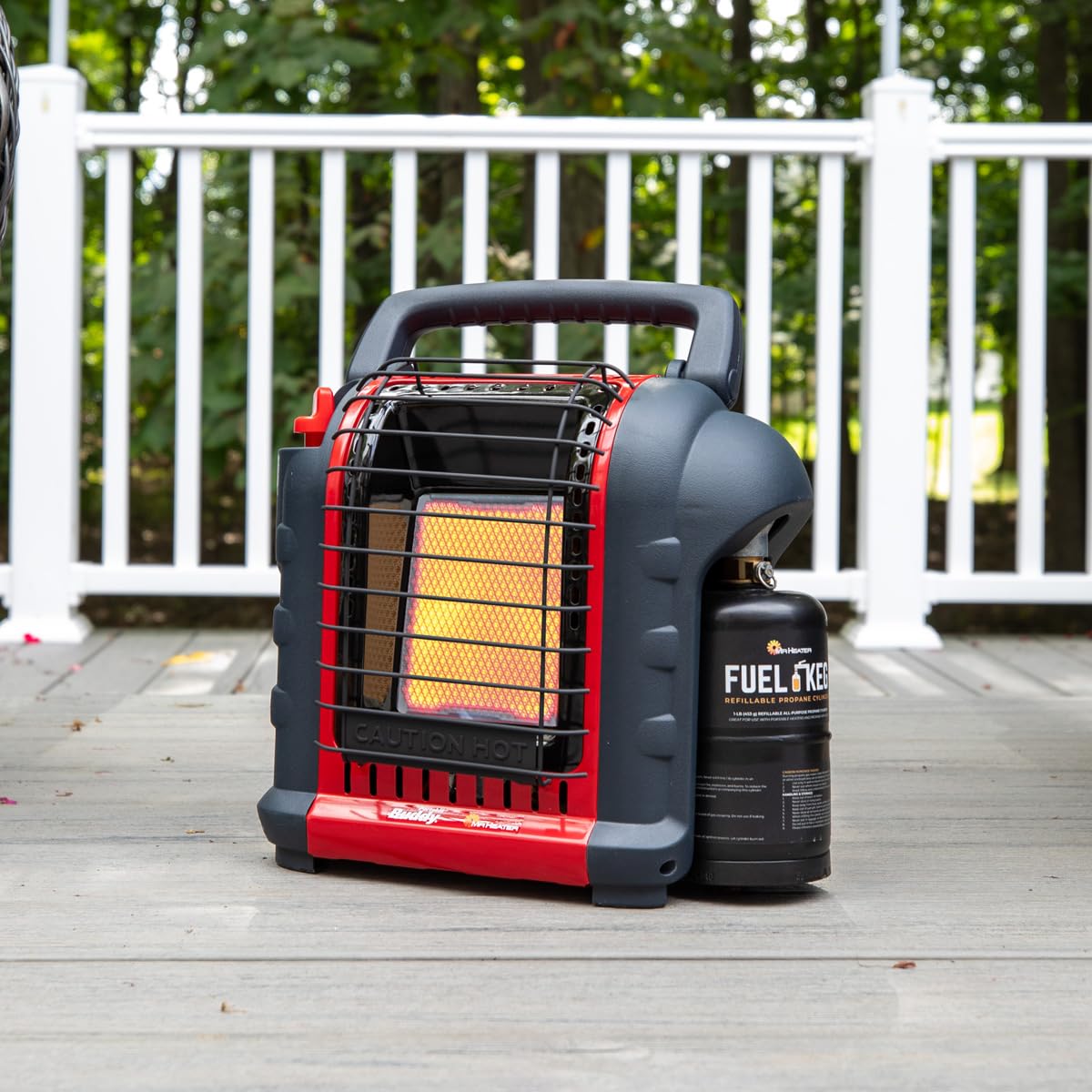 Mr. Heater Portable Buddy Heater MH9BX 4,000-9,000 BTU Indoor-Safe Propane Radiant Heater For Campers, Workshops, Job Sites, Patios & More - Red, Black