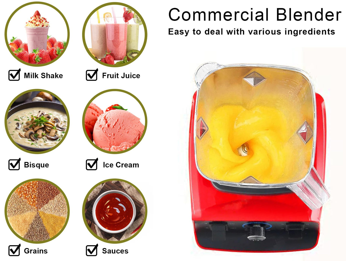 Professional high speed Blender, Personal Blender for Shakes and Smoothies,Powerful 4500-Watt Blender for Juice, Stainless Steel Blades, Easy Self-Cleaning, red