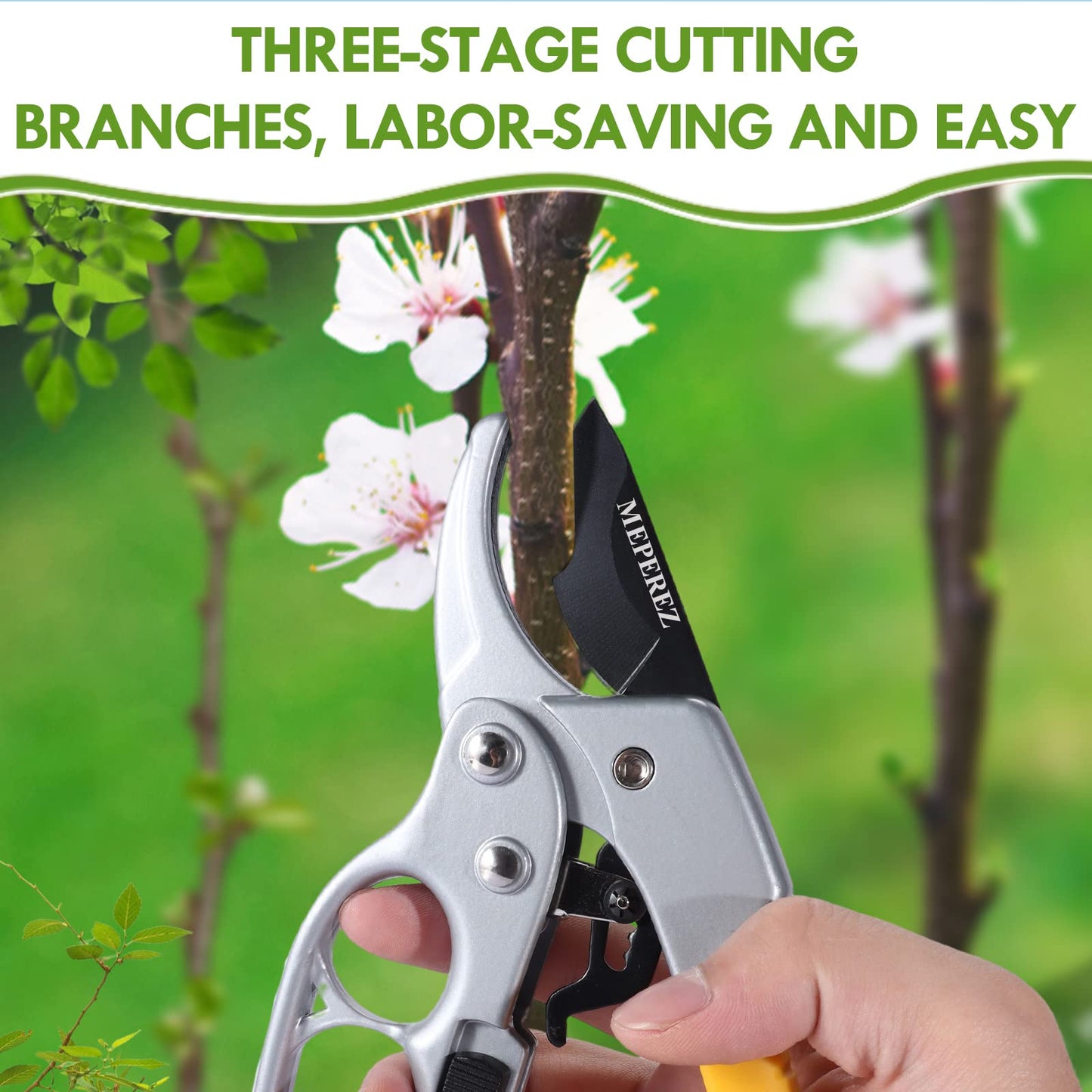 MEPEREZ garden clippers, German style, make gardening tasks three times simpler, individuals with arthritis or weakened hand strength, also suitable for those with smaller hands for pruning purposes