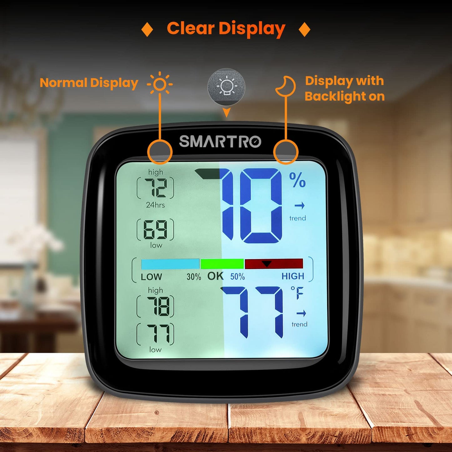 SMARTRO SC42 Professional Digital Hygrometer Indoor Thermometer Room Humidity Gauge & Pro Accuracy Calibration