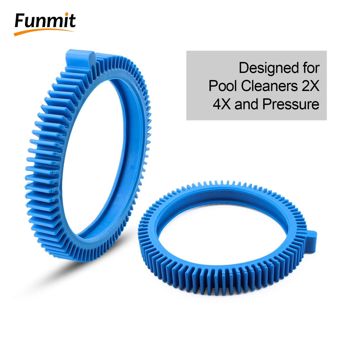 896584000-143 Blue Front Tire Kit with Super Hump Replacement for Haywood Poolvergnuegen Select Pool Cleaners and Perfectly Compatible with Hayward Phoenix Cleaners (2 Pack)