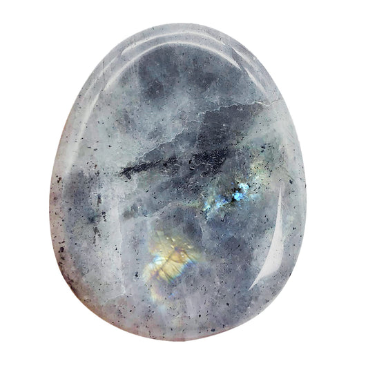 Fekuar Natural Moonstone Crystal Thumb Worry Stone, Hand Carved Healing Crystal Teardrop Pocket Stones for Anxiety Stress Relief Meditation