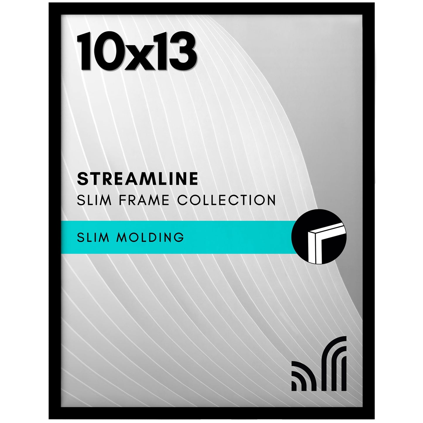 Americanflat 10x13 Picture Frame with Shatter-Resistant Glass - Streamline Collection - Thin Border Photo Frame for Wall and Tabletop Display - Hanging Hardware and Easel Back Included - Black