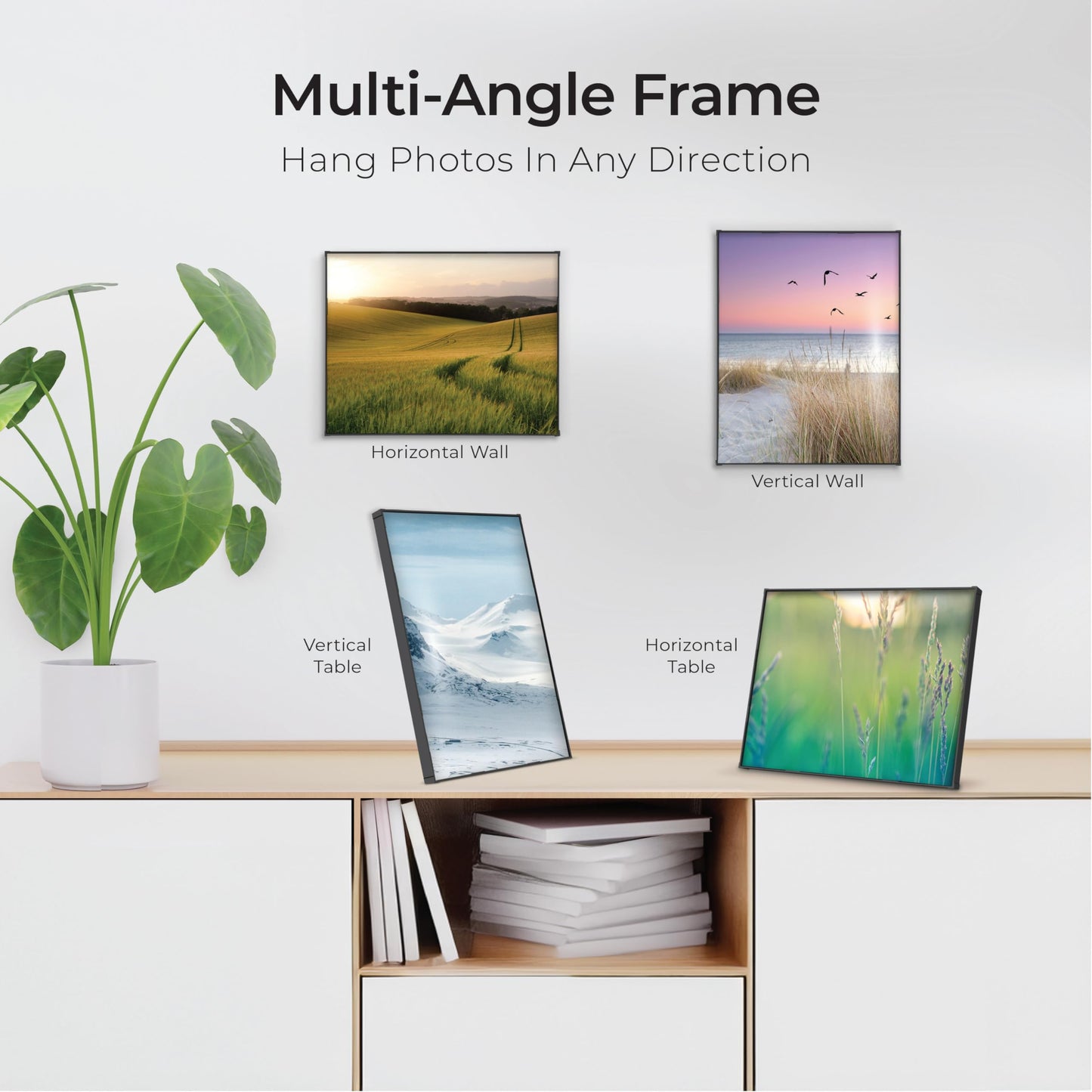 MANTELLO ESSENTIALS 8.5 by 11 picture frame 6 PACK 8.5 x 11 frame Front Loading picture frames 8.5 x 11 Pictures Documents Certificates Diplomas, And More