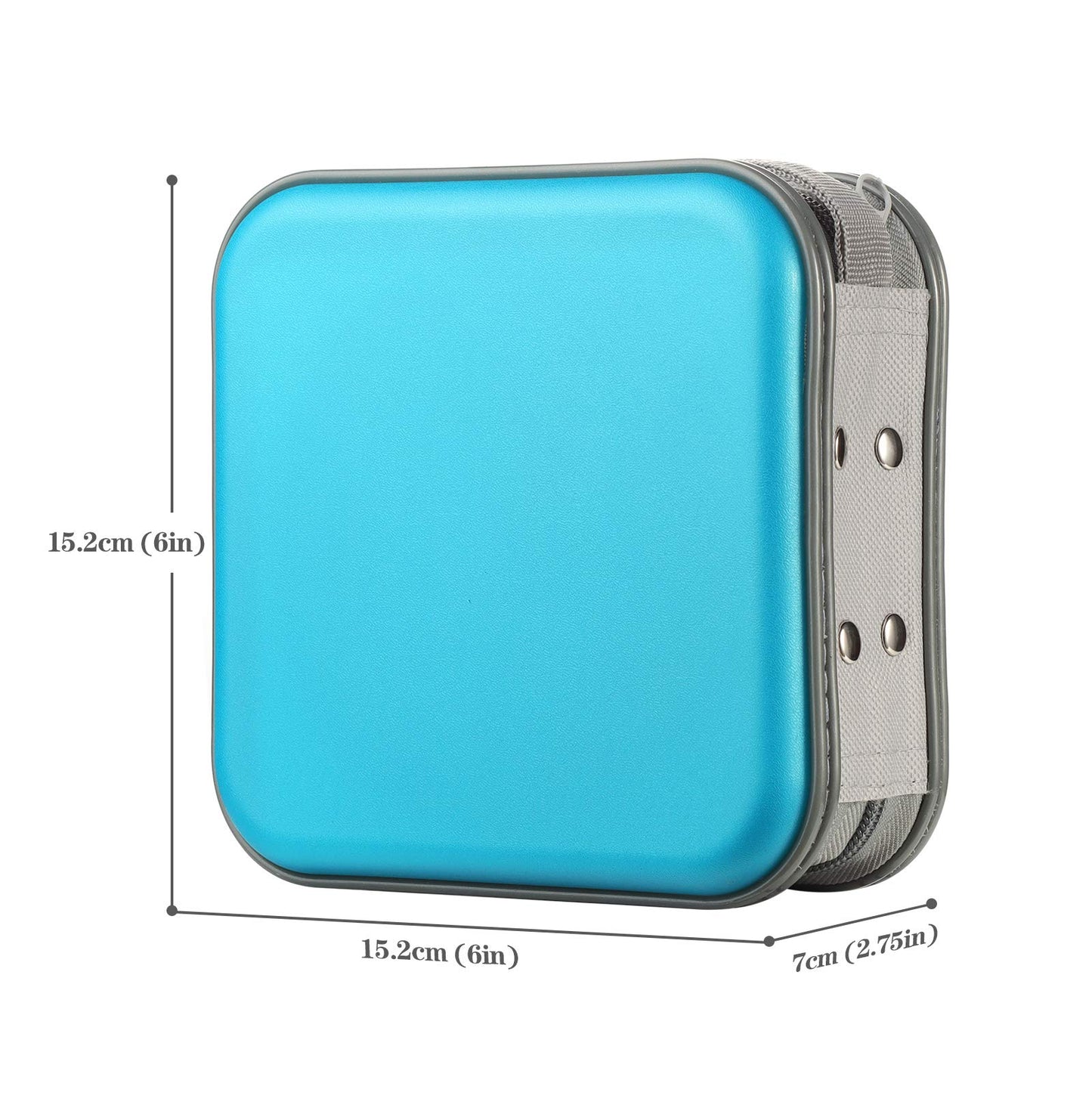 alavisxf xx CD Case, 48 Capacity Hard Plastic DVD Case Portable Zipper CD Case Holder Large Storage Disc Wallet Bag for Car Home Travel (Sky Blue, 48 Capacity)