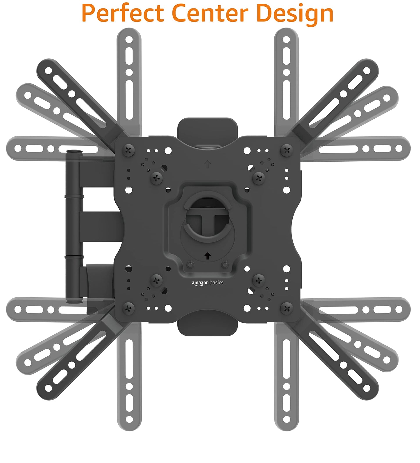 Amazon Basics Full Motion Articulating TV Monitor Wall Mount for 26" to 55" TVs and Flat Panels up to 80 Lbs, Black