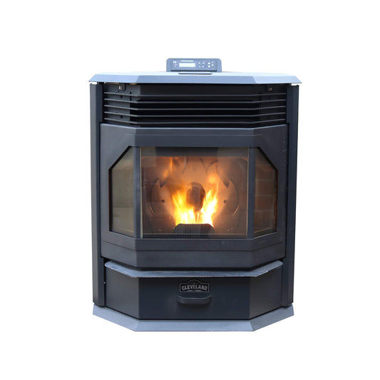 Cleveland Iron Works PSBF66W-CIW Bayfront Pellet Stove, WiFi Enabled, 66 lb Hopper, Black