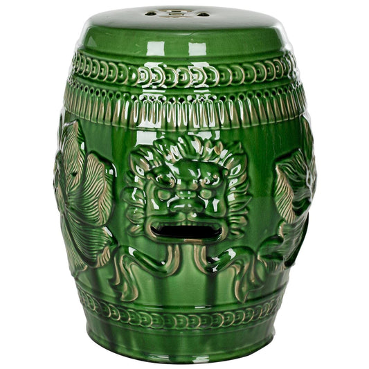 SAFAVIEH ACS4505A Chinese Dragon Ceramic Decorative Garden Stool, Green