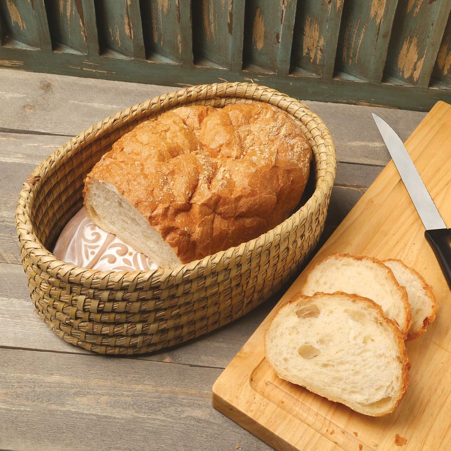 Bread Warmer Basket with Stone - Bread Baskets for Serving Tortilla, Sourdough, House Warming Gifts New Home, Terracotta, Bakers Gift for Kitchen, Bread Maker Women, Men, Birthday, Hostess Farmhouse