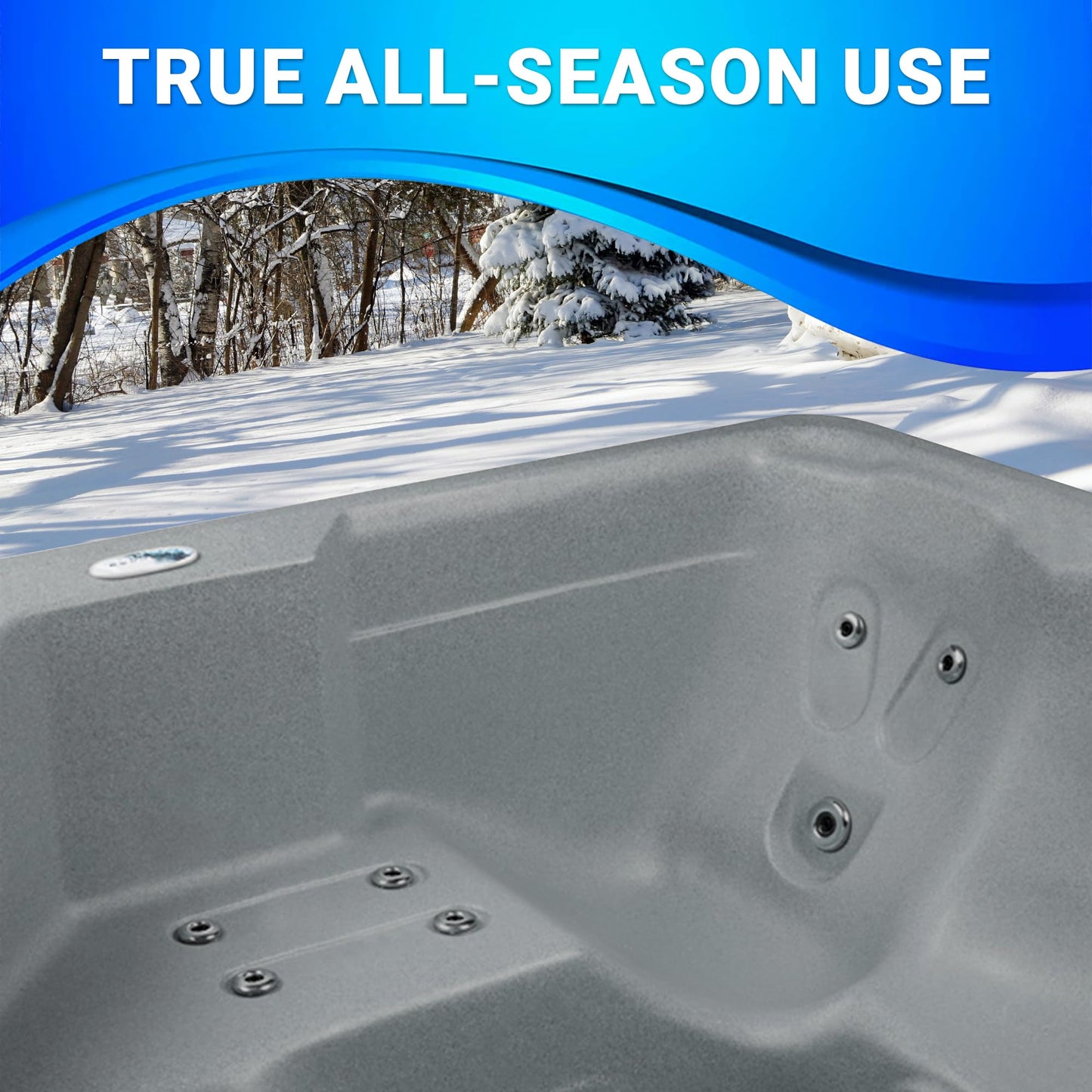 Inland 5-6 Person Indoor Outdoor Hot Tub, Plug & Play Spa, 24 Jets, LED Lighting System, Insulated Spa Cover, Made in USA, Aqualife by Strong Spas