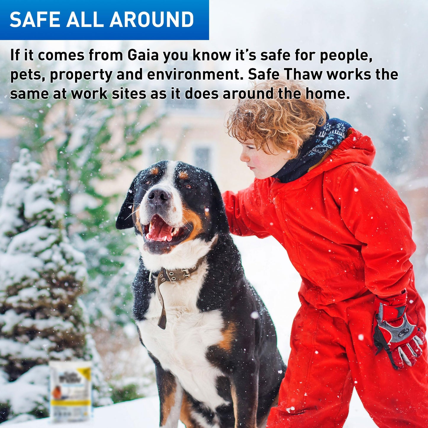 Safe Paw Industrial Strength Salt Free Pet Safe Snow Ice Melter and Traction Agent for Concrete, Asphalt, Decks, Lawns, and More, 43 lb Bag, 40 Pack