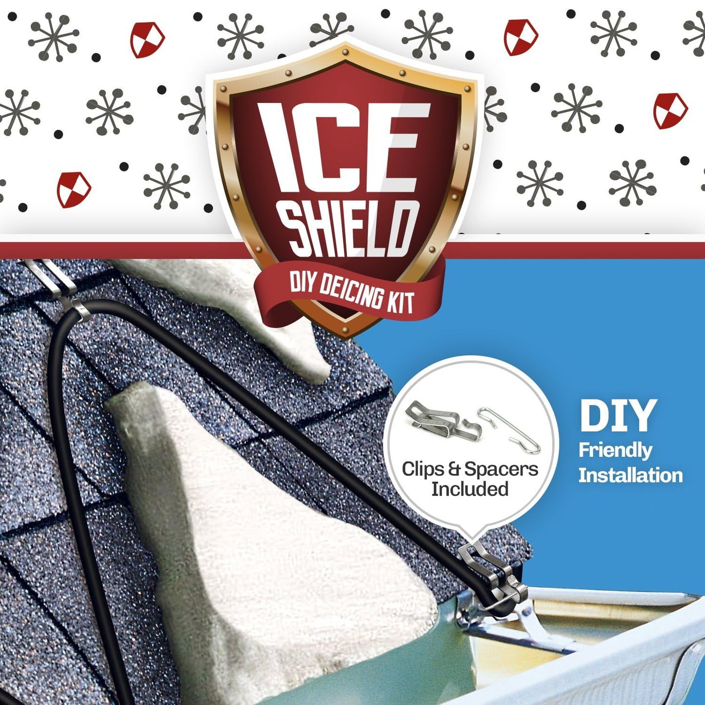 WarmlyYours Ice Shield Roof & Gutter Deicing Cable Kit, Protect from Ice and Snow Damage (100 ft)