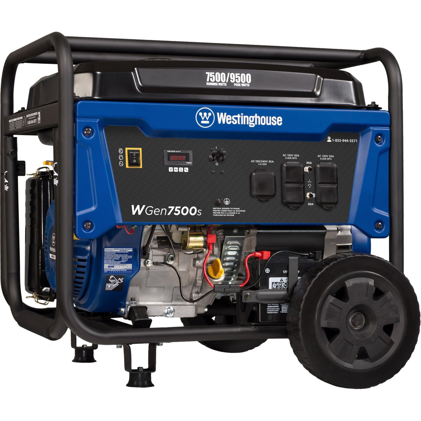 Westinghouse 9500 Peak Watt Home Backup Portable Generator, Transfer Switch Ready 30A Outlet, Gas Powered