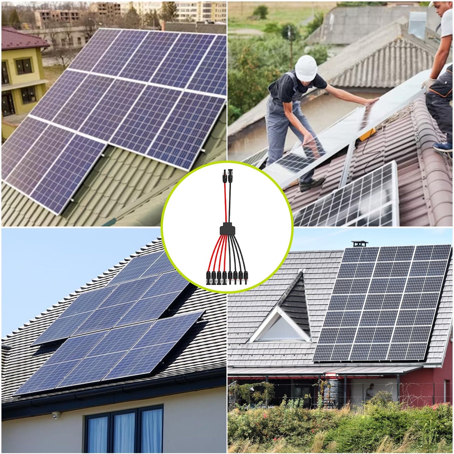 JXMXRPV Solar Connectors for 2-3-4 Solar Panels,Tool-Free Solar Panels Connectors,Waterproof Solar Panel Splitter, 2 to 8 Y Branch Parallel Adapter for Solar Cable Extension (MF/MMMMFFFF)