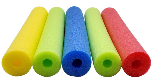 Pool Noodles, Fix Find 5 Pack of 52 Inch Hollow Foam Pool Swim Noodles, Bright Multi-Colored Foam Noodles for Swimming, Floating and Craft Projects