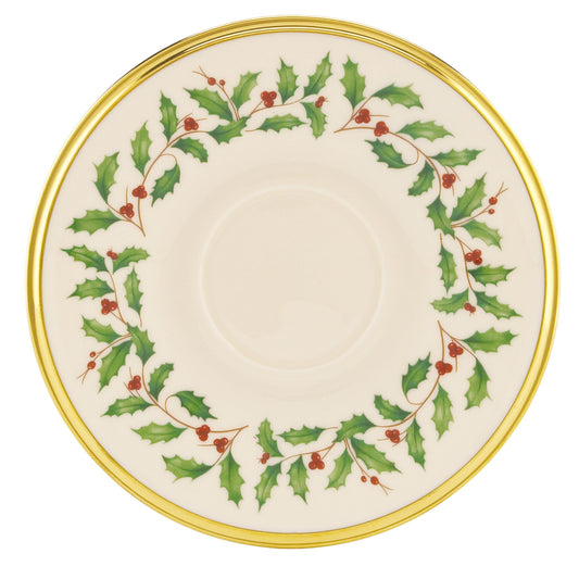 Lenox Holiday Tea Saucer, 0.35 LB, Red & Green