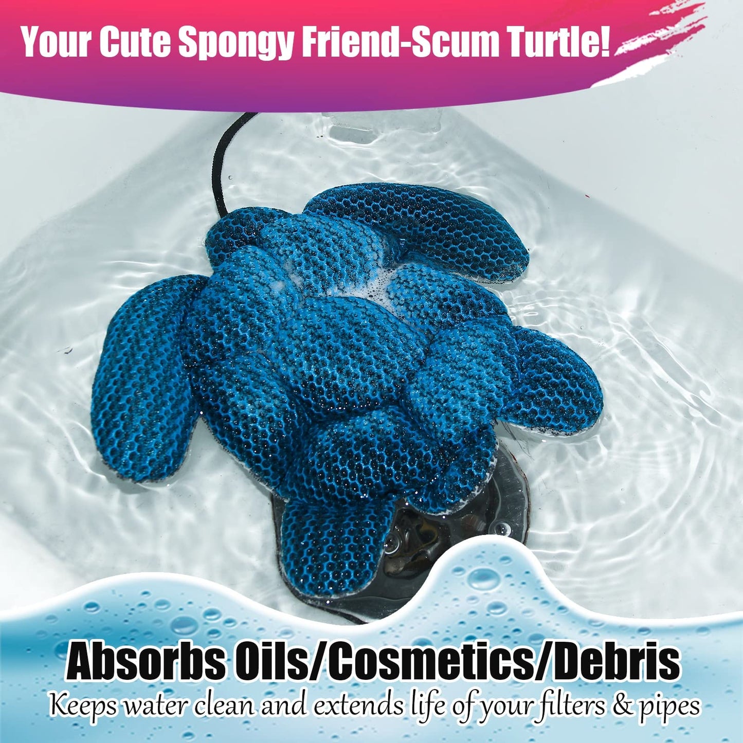 ANSLCA Hot Tub Scum Absorber, Scum Turtle Hot Tub Cleaner Hot Tub Sponges to Soak up Oils- Must Have Hot Tub Accessories for Adults Hot Tub Scum Sponge- Keeps Your Hot Tub Water Clean and Clear