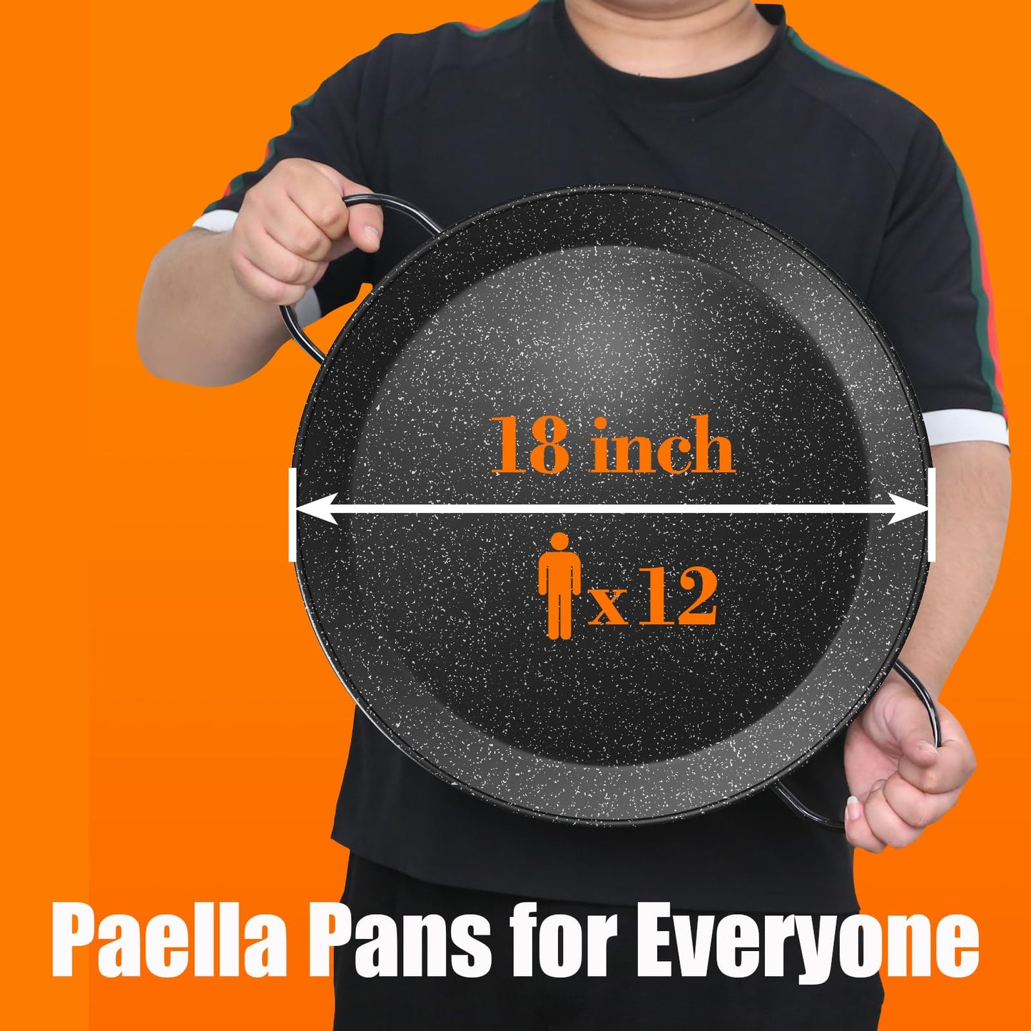 GRILL FORCE 18 Inch Paella Pan and Burner Set, Paella Burner and Stand Set, Paella Pan Set,18 Inch Paella Pan, Paellera, Paella Kit with Carry Bag, Built-In Ignitor Regulator Hose, 12 Servings