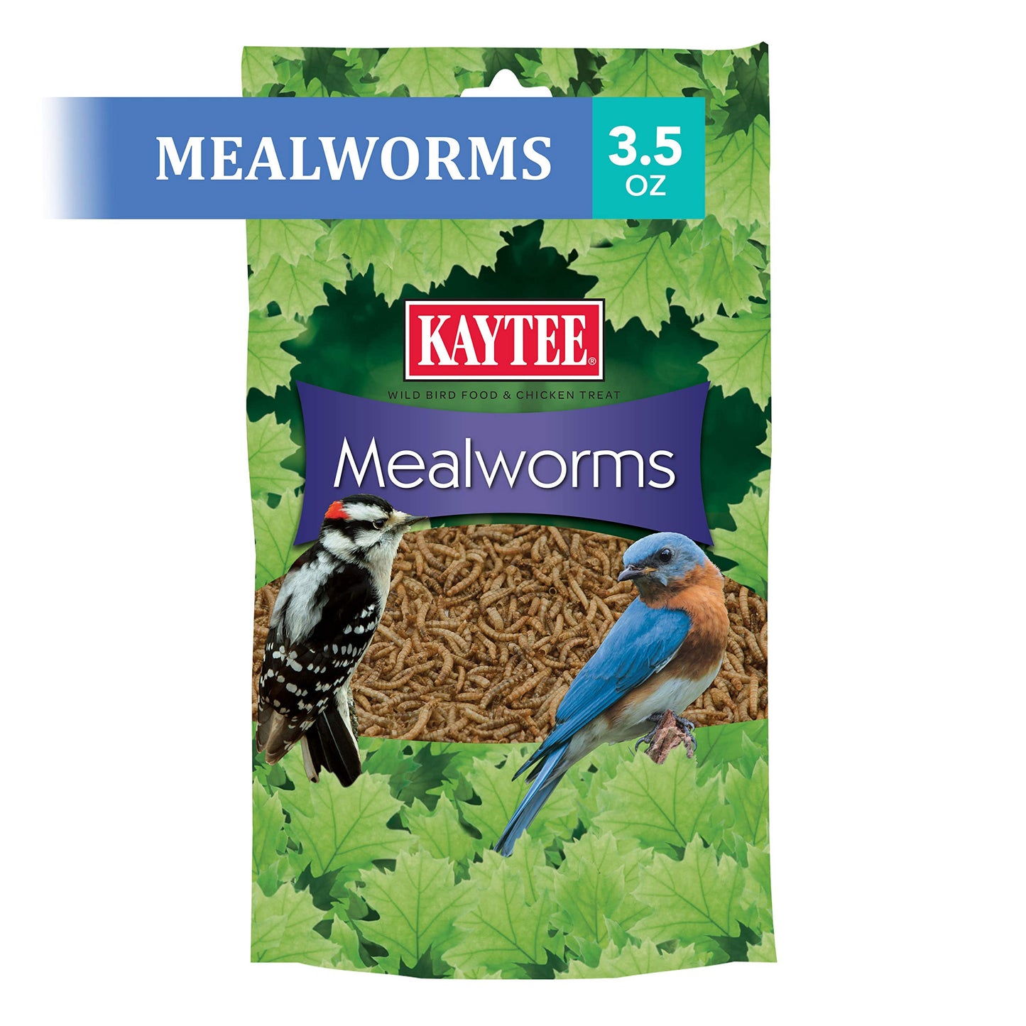 Kaytee Wild Bird Food Mealworms For Bluebirds, Wrens, Robins, Chickadees, Woodpeckers, Cardinals & Chickens, 3.5 Ounce