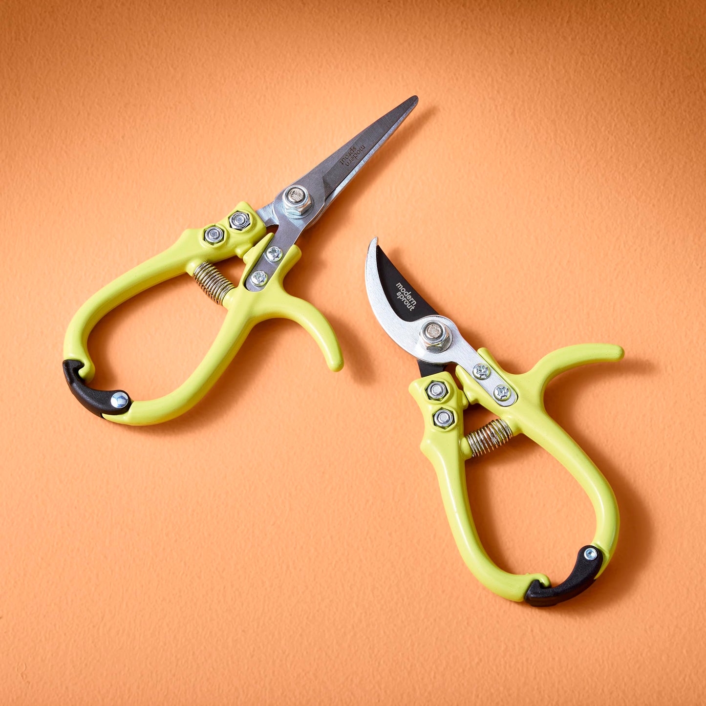 Modern Sprout Gardening Shears & Pruners 2-pack, Lightweight, Durable, One Size (Chartreuse)