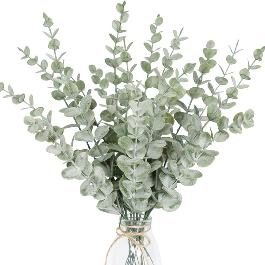 Tiyard 18pcs Eucalyptus Stems Artificial Eucalyptus Leaves Stems Artificial Fake Flowers for Home Office Flowers Bouquet Centerpiece Wedding Decoration Christmas Decor 2024