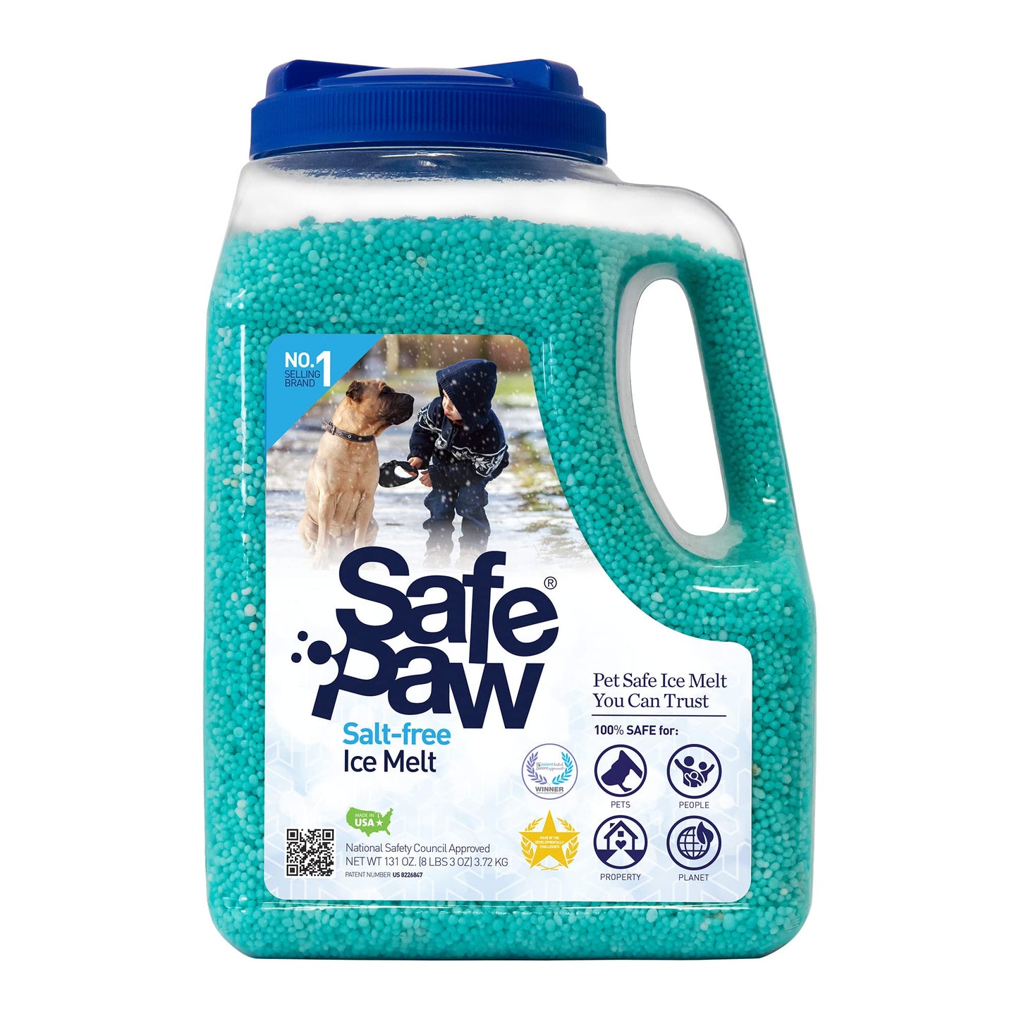 Safe Paw, Dog/Child/Pet Safe 100% Salt and Chloride free with Traction Agent, Non-Toxic, Fast Acting, Lasts 3X Longer