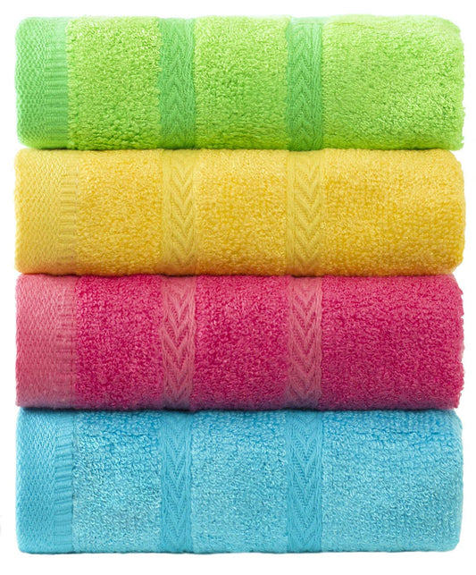 MEMRUI Multicolor Fingertip Towels for Bathroom - Kid's Face Towels, 10 x 18 Inches, 4 Pcs in 4 Colors