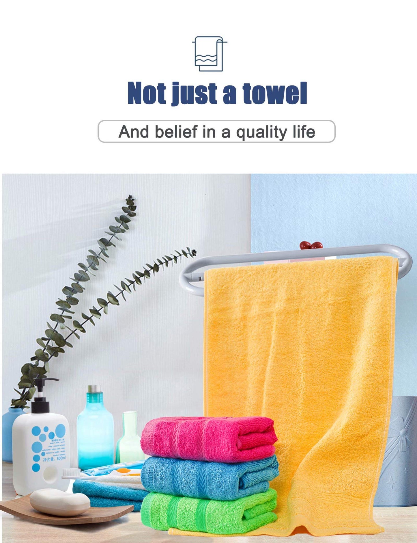 MEMRUI Multicolor Fingertip Towels for Bathroom - Kid's Face Towels, 10 x 18 Inches, 4 Pcs in 4 Colors