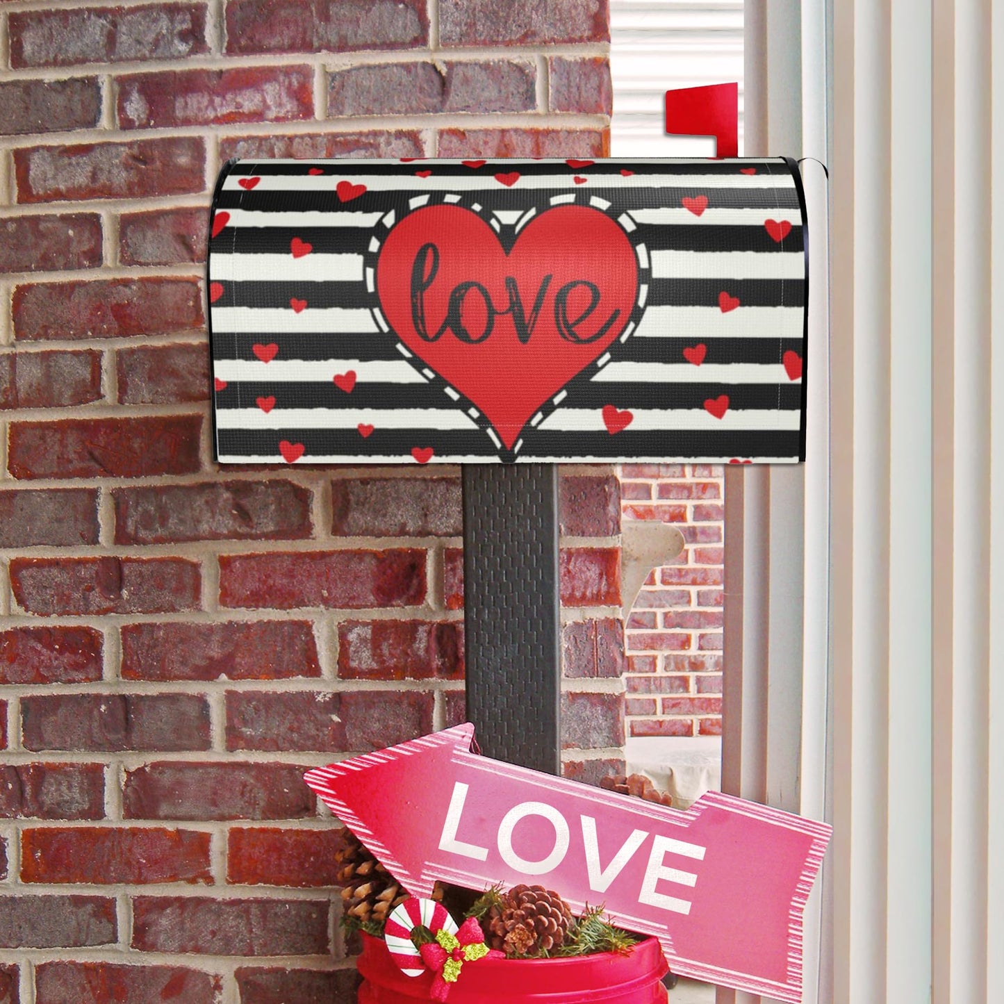 Valentines Mailbox Covers Magnetic Letter Post Box Cover Wrap Decoration Welcome Home Garden Outdoor Yard Outside Farmhouse Home Decor 21" Lx 18" W