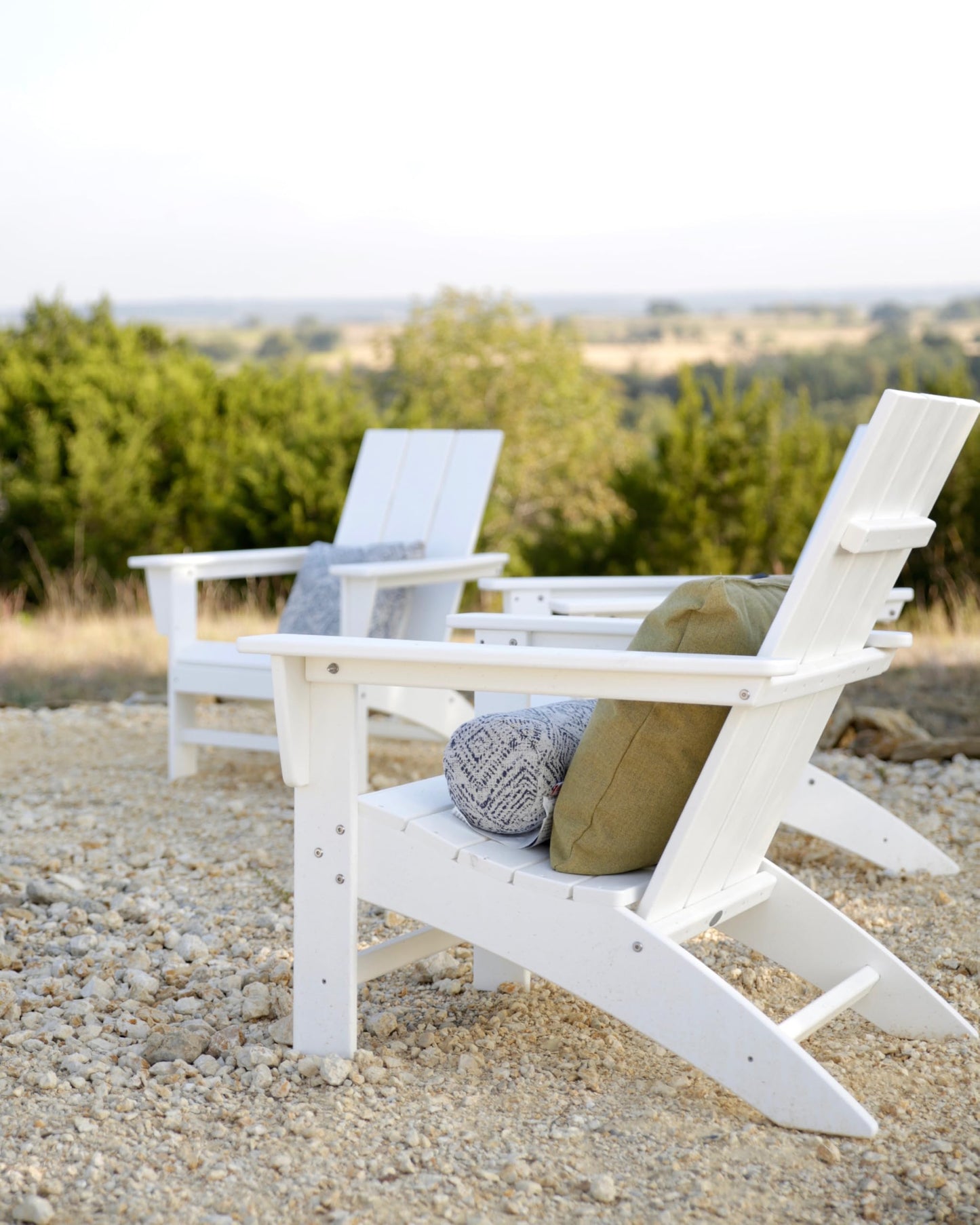 POLYWOOD AD420WH Modern Adirondack Chair, White, Durable High Density Polyethylene Construction, Easy Assembly, Waterproof, Comfortable Contoured Seat