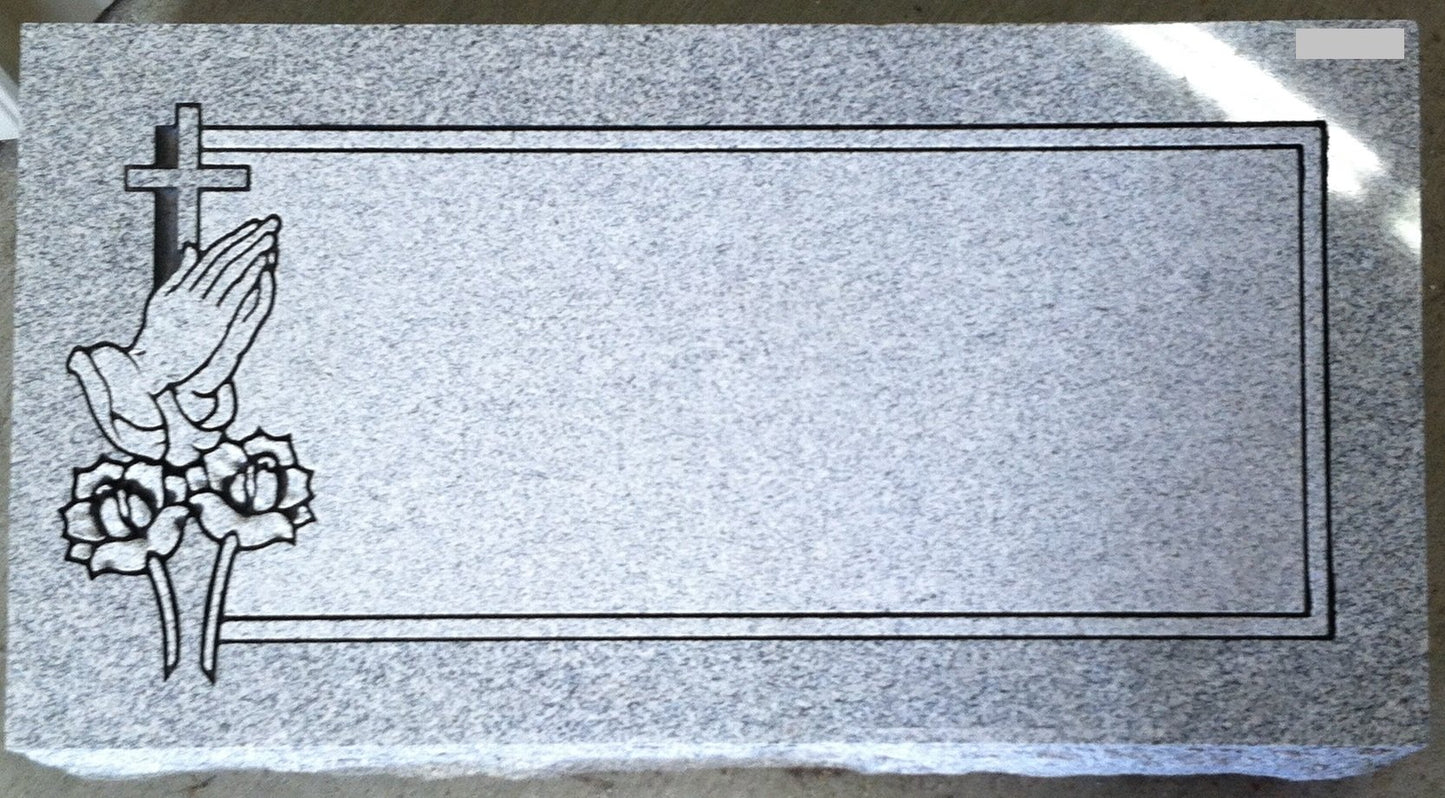 Upstate Stone Works Granite Headstone 24"x12"x4" with Design (8 Options)
