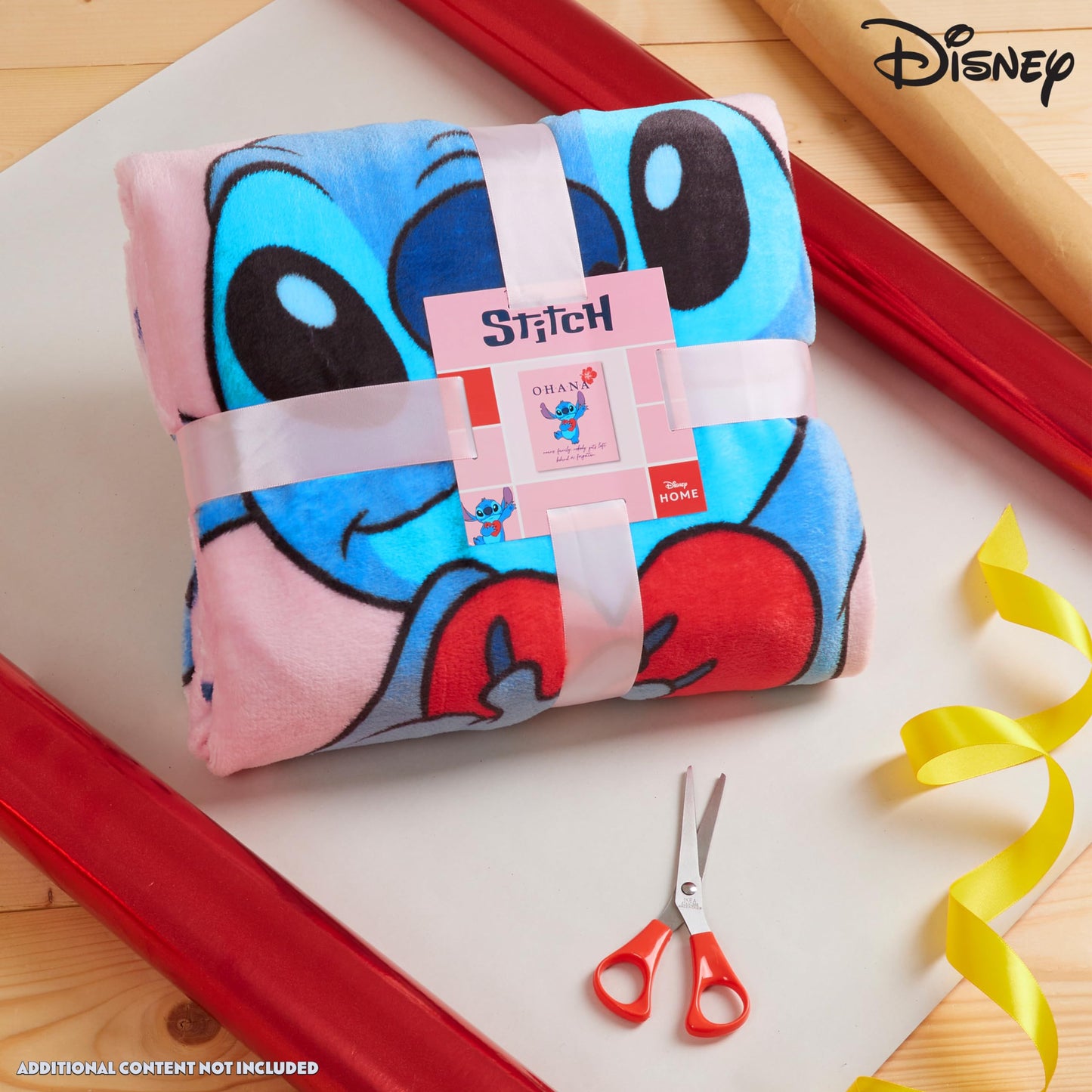 Disney Stitch Fleece Throw Blanket, 59.1” x 51.2” Cozy Bedroom Decor (Pink Stitch)