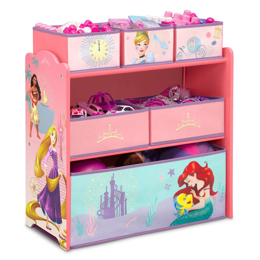 Delta Children Design & Store 6 Bin Toy Storage Organizer, Disney Princess