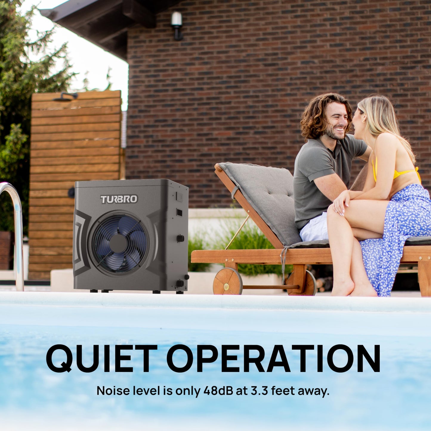 TURBRO Swimming Pool Heat Pump - 20,000 BTU - for Above and In Ground Pools and Spas - High Efficiency, All Electric Heater - No Natural Gas or Propane Needed, Manatee M20