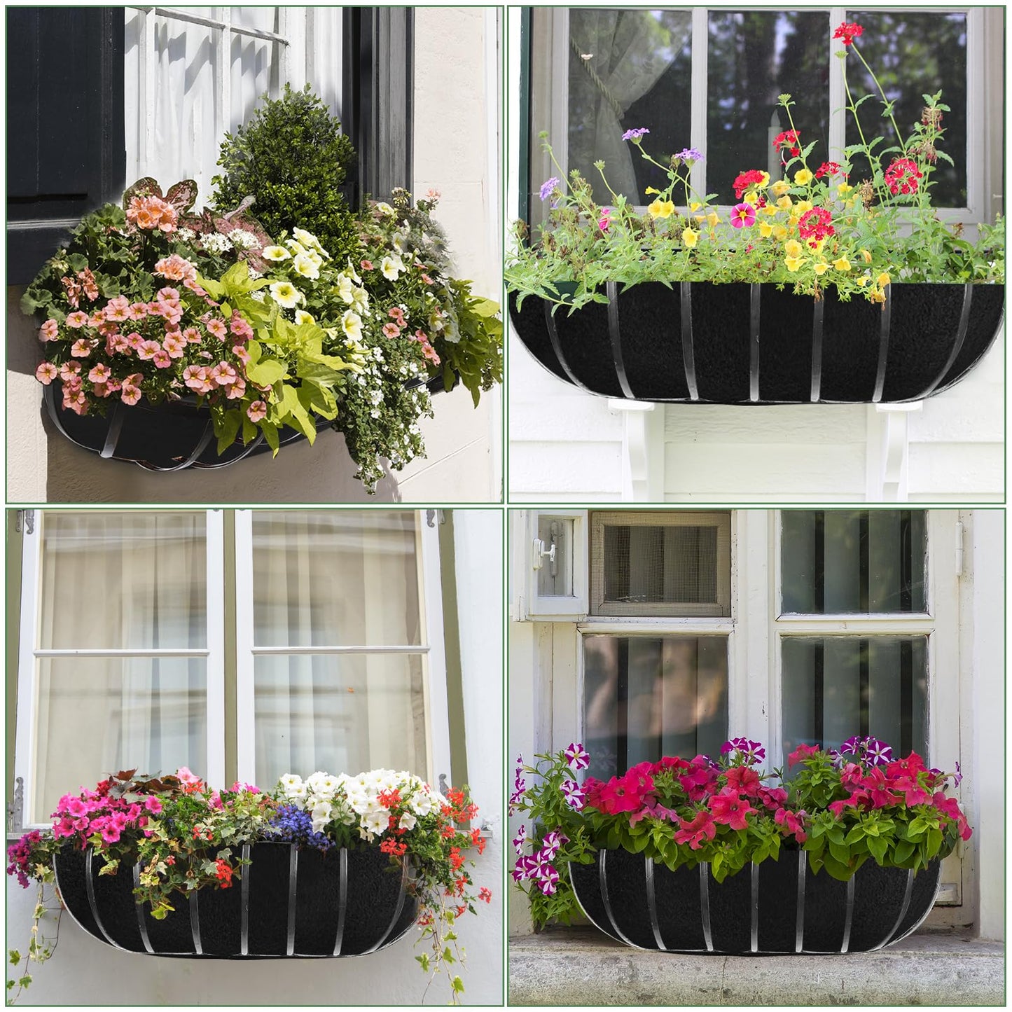 3PCS 36 Inch Planter Basket Liners Fabric Window Box Liners Felt Trough Planter Liner Replacement Black Flower Basket Liner Non-Woven Hanging Plant Liner for Planters Garden Fence - Avoid Bird Nesting