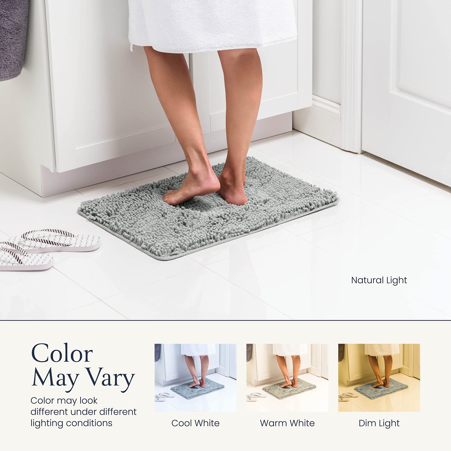 BELADOR Bathroom Rugs Sets 2 Piece- Plush Bath Mat Set Quick-Dry Soft Chenille Bathroom Mat with Rubber Backing, Absorbent Bathroom Rug Set, Washable Bath Rugs for Bathroom- Bath Mats 24x17 + 30x20