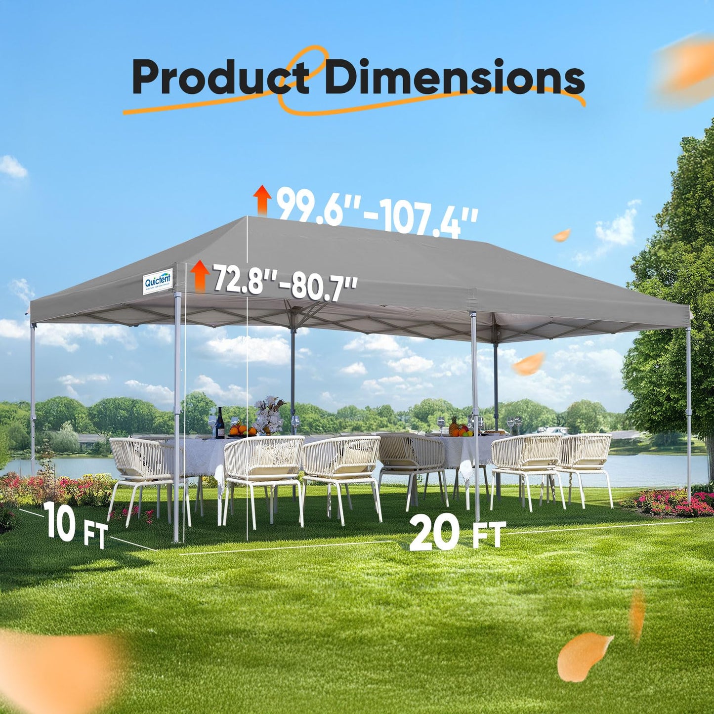 Quictent Privacy 10x20 ft Pop up Canopy with 6 Sidewalls Easy up Canopy Tent Instant Shelter with Mesh Window for Outdoor Event