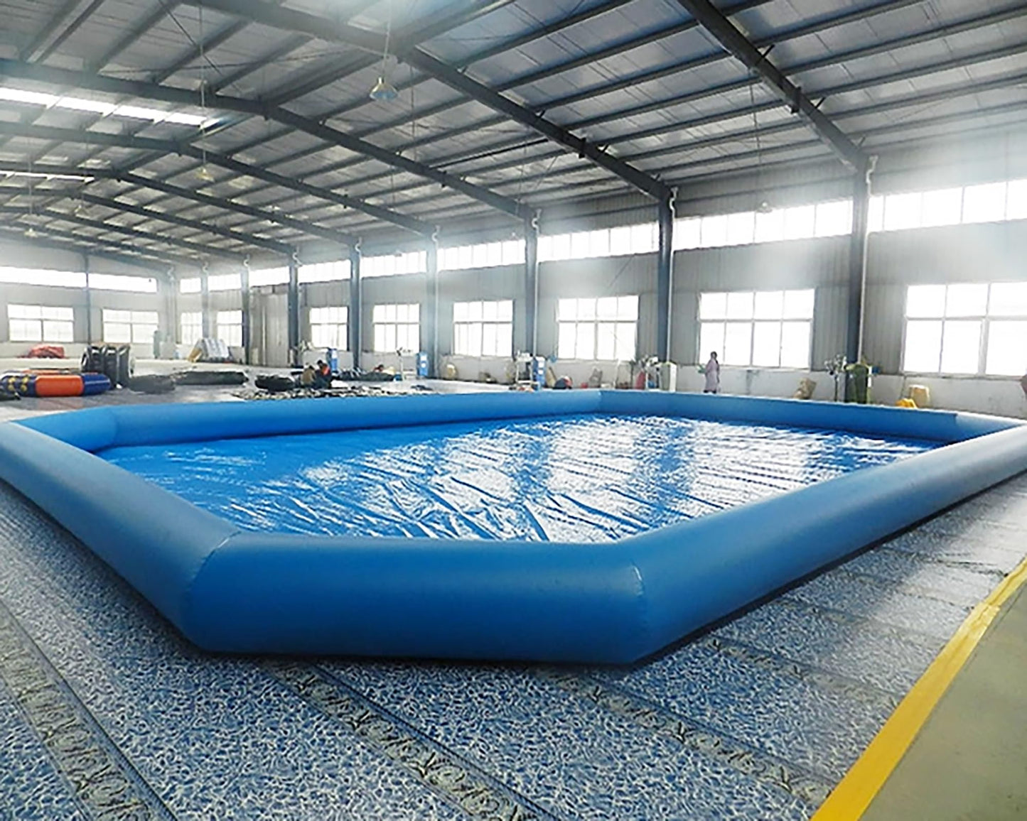 WYDDDARY 23x23x1.8ft Inflatable Pool Family Blow Up Swim Pools Swimming Lounge Pools with One Blower for Family Commercial Outdoor Summer
