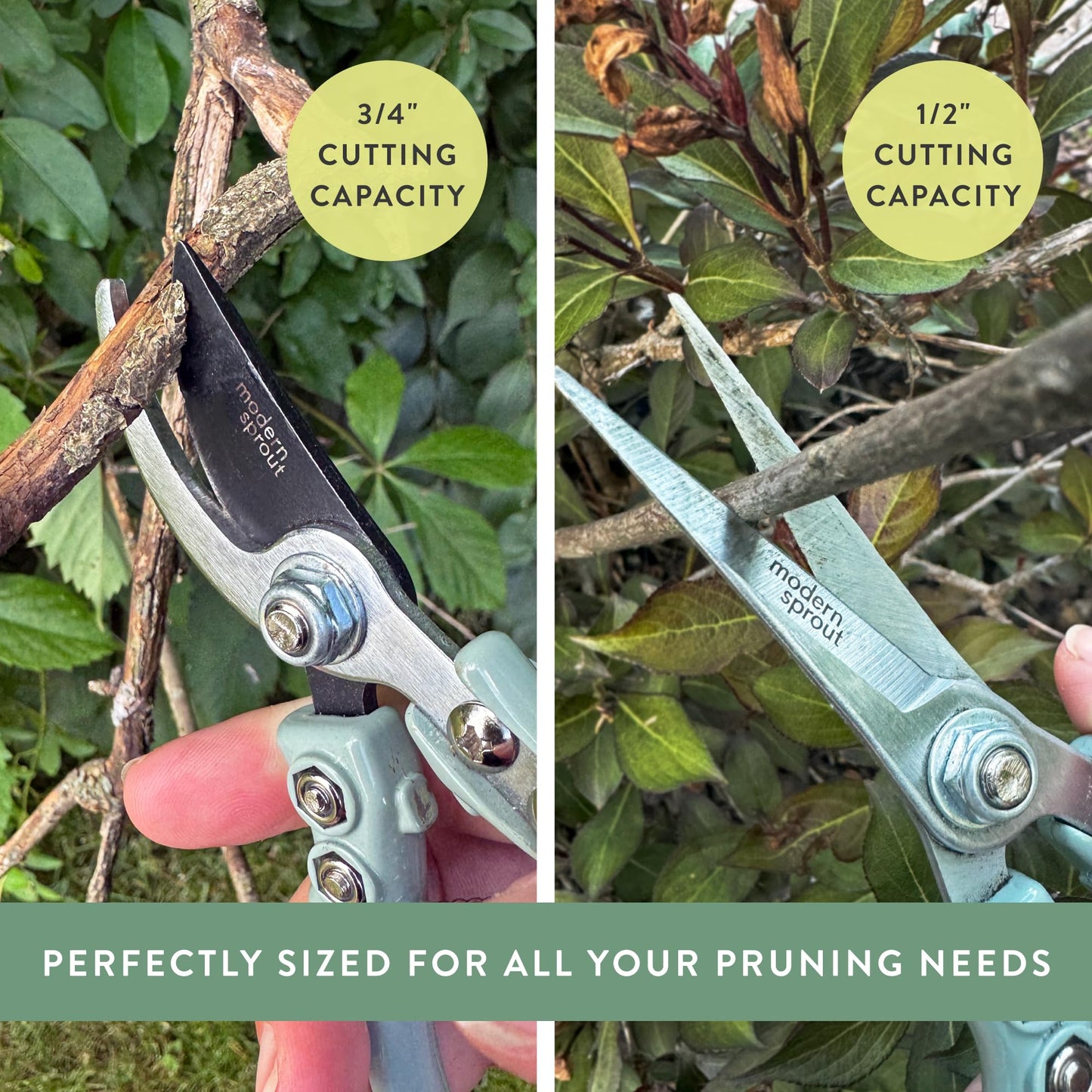 Modern Sprout Gardening Shears & Pruners 2-pack, Lightweight, Durable, One Size (Chartreuse)