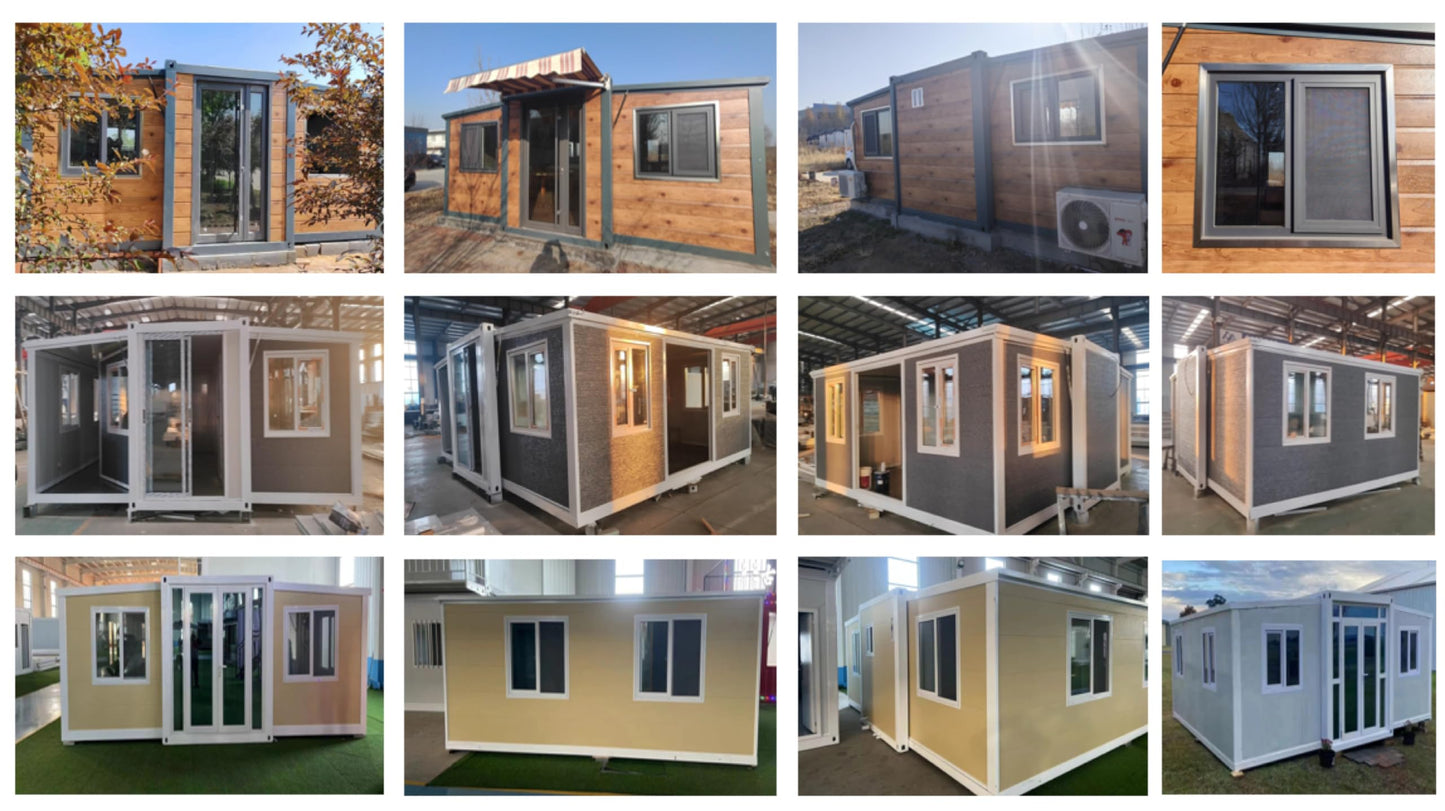 Portable Prefabricated Tiny Home 15x20ft, Mobile Expandable Plastic Prefab House for Hotel, Booth, Office, Guard House, Shop, Villa, Warehouse, Workshop