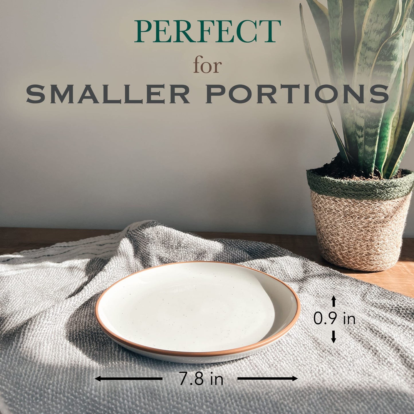 Mora Ceramic Plates Set, 7.8 in - Set of 6 - The Dessert, Salad, Appetizer, Small Dinner etc Plate. Microwave, Oven, and Dishwasher Safe, Scratch Resistant. Kitchen Porcelain Dish - Vanilla White