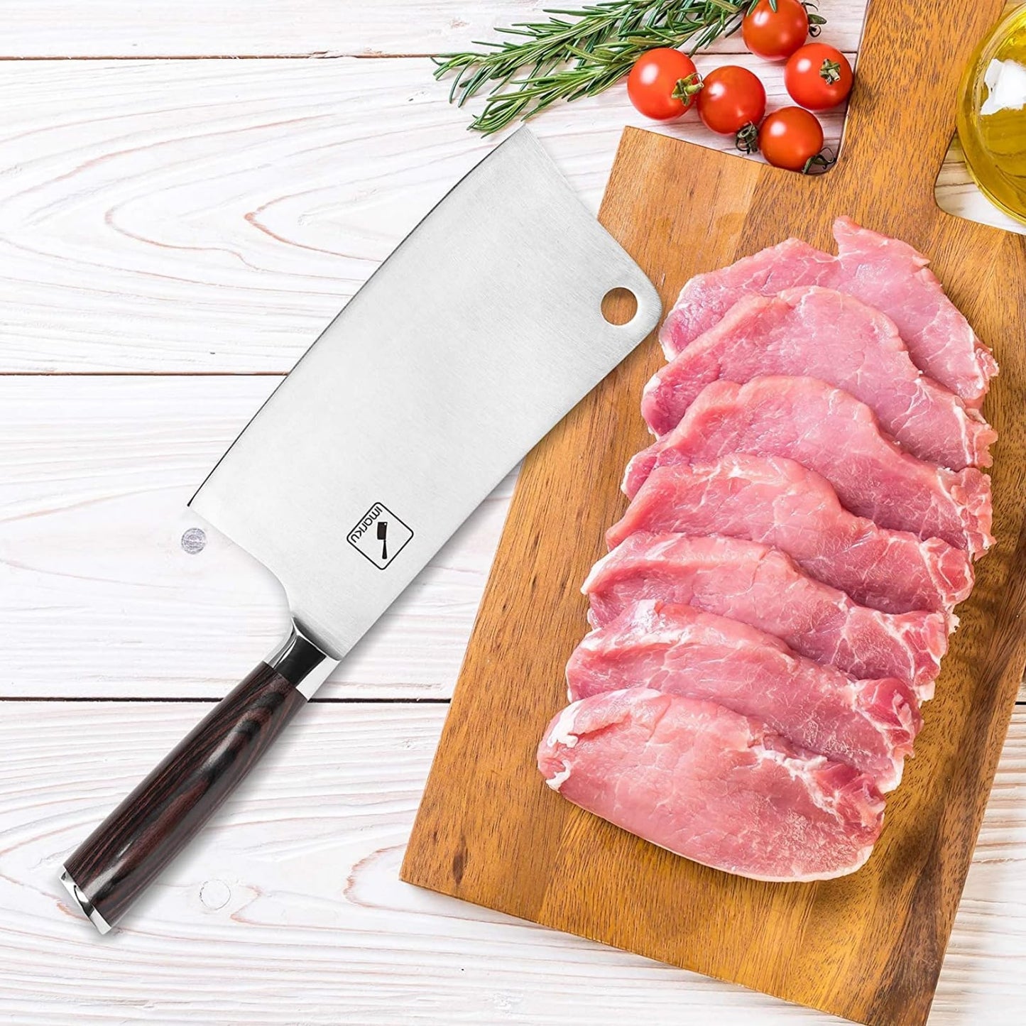 imarku Cleaver Knife 7 Inch Meat Cleaver - SUS440A Japan High Carbon Stainless Steel Butcher Knife with Ergonomic Handle, Ultra Sharp Knife, Kitchen Gadgets for Home/Restaurant, Christmas Gifts