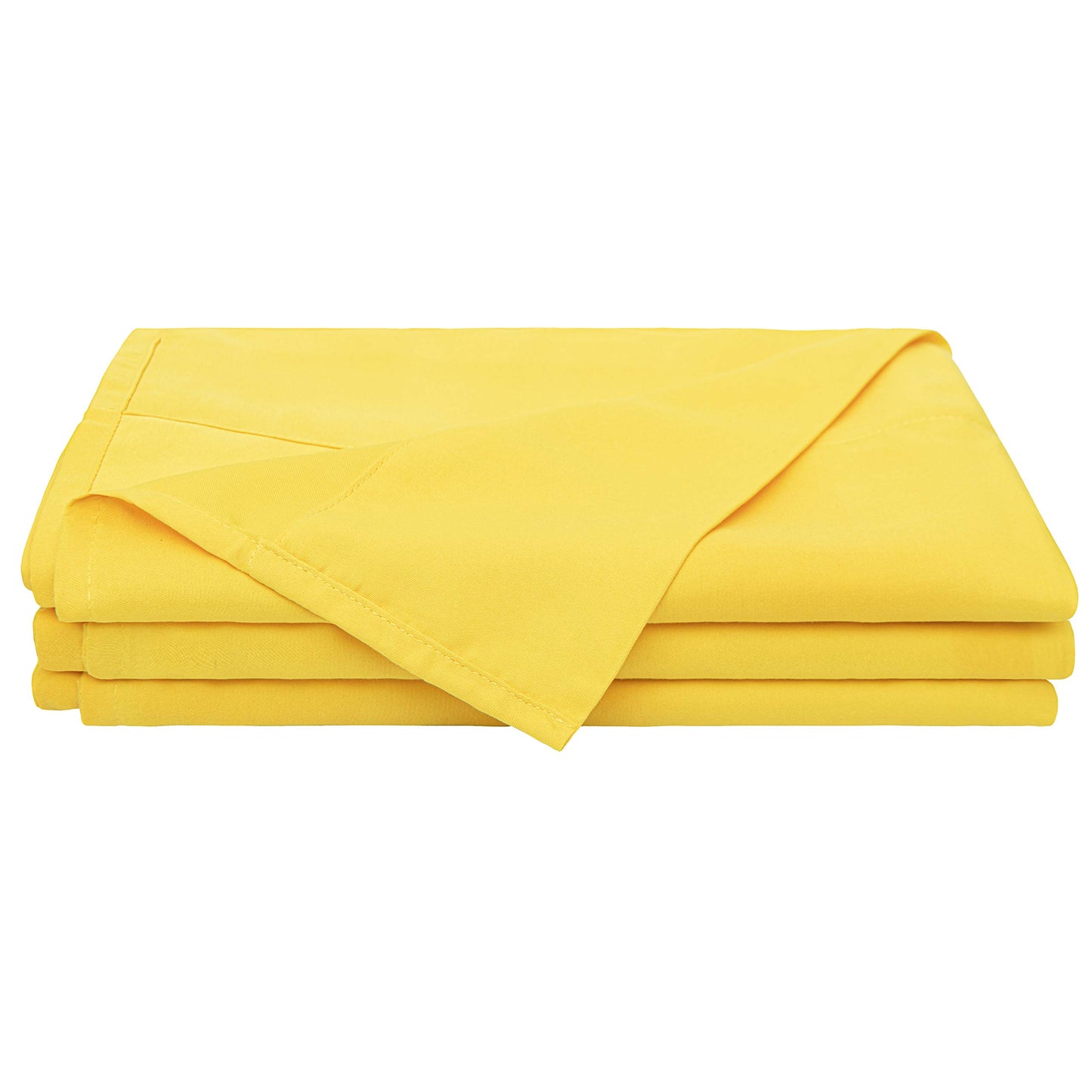 BEDSUM Microfiber Flat Bed Sheet Only, Luxury 1800 Thread Count Wrinkle and Fade Resistant Bedding Sheet, Twin XL, Yellow