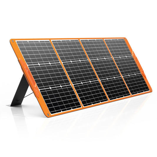 200 Watt Portable Solar Panel, 18V IP65 Waterproof Foldable Solar Panel for Power Station,Solar Charger with Adjustable Kickstands & MC-4 Cable for Laptop Outdoor Camping Boat Lawn Mower Van RV Trip