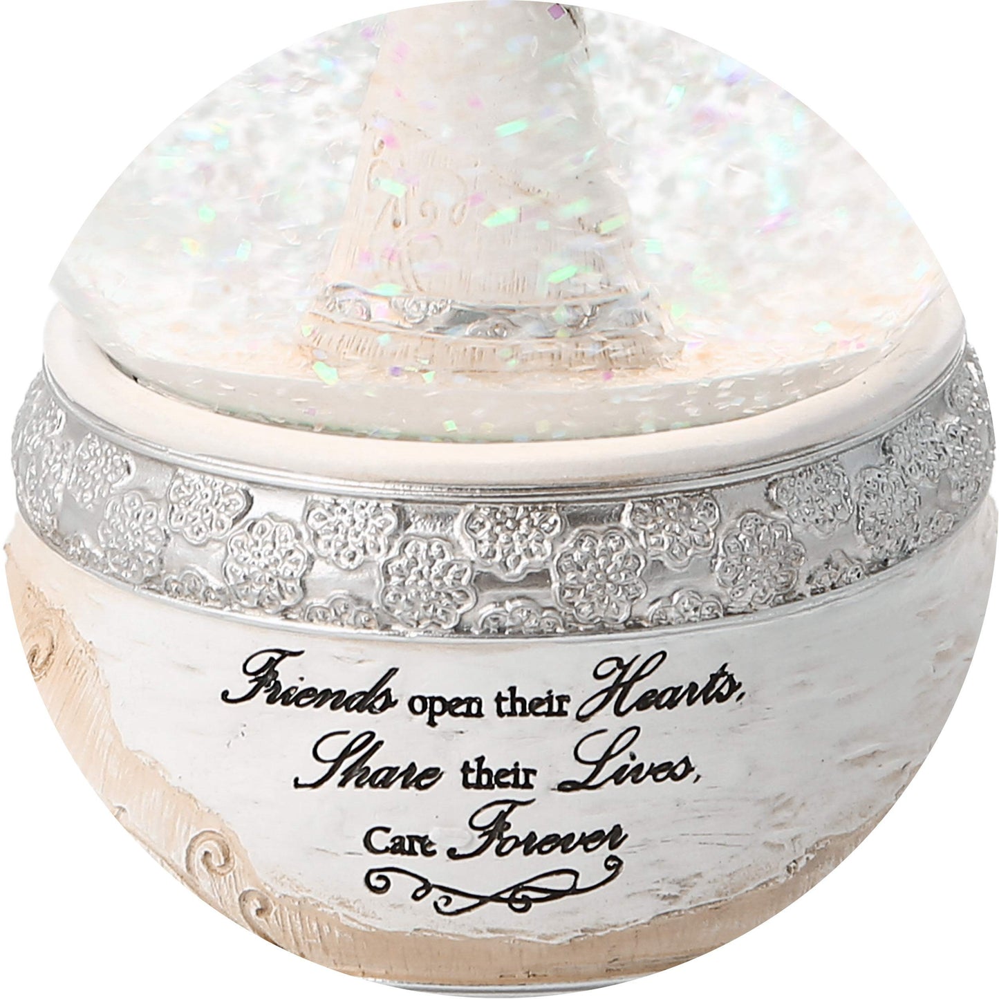 Pavilion Gift Company 82304 Elements Friends Angel Musical Waterglobe, 6-Inch/100mm, Inscription Friends Open Their Hearts Share Their Lives, Care Forever , White